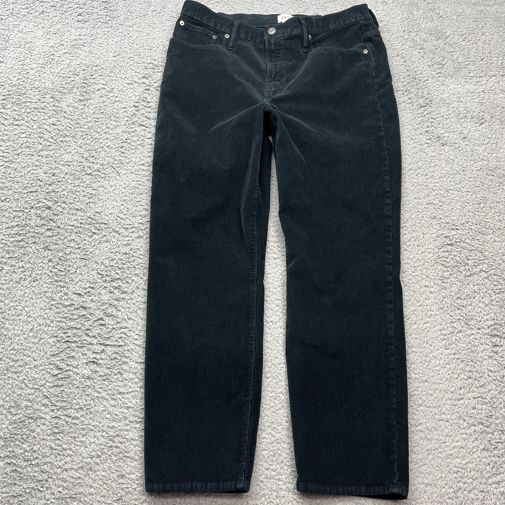 J Crew Corduroy Pants Womens 32x27 Black Vintage Slim Straight Classic Preppy